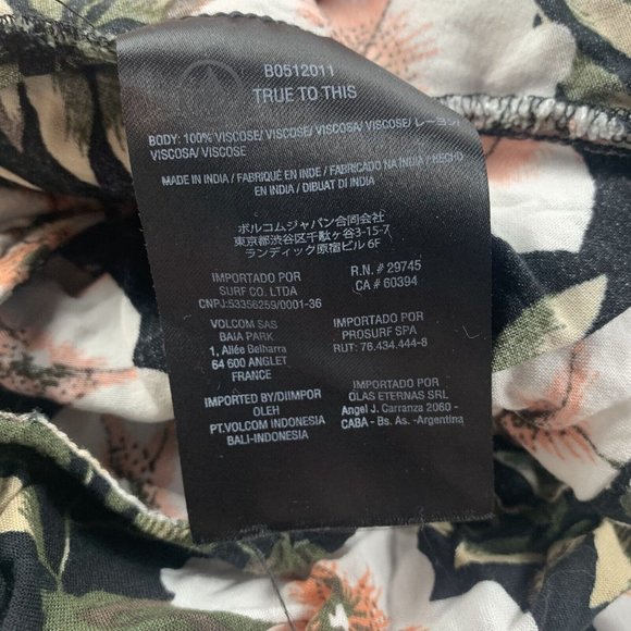 Volcom Coco Halter Cami Top Women Medium Black Combo Floral Viscose Pull-On 8363 - Picture 4 of 6